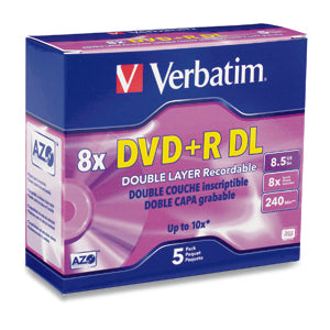 Verbatim DVD+R DL 8.5GB 8X 5-Pack Box