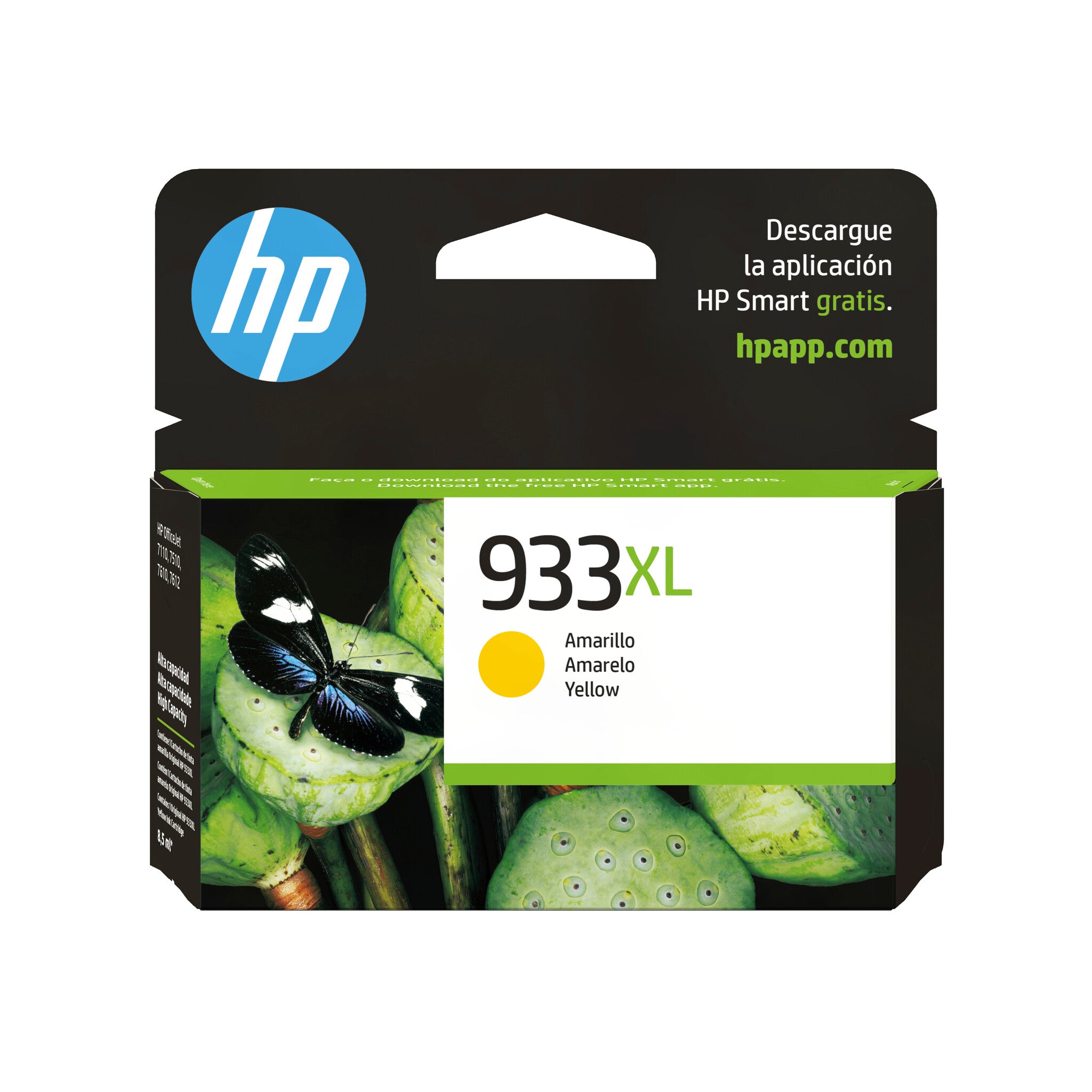 HP Cartucho original de tinta amarilla de alto rendimiento 933XL