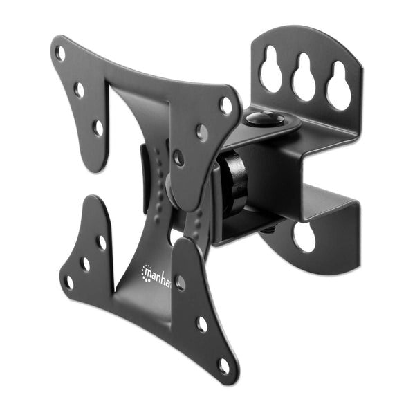 Manhattan Soporte de pared con pivote para pantalla de 13" a 32". Sujeta una pantalla o monitor de 13" a 32" de hasta 30 kg (66 lbs.), +/- 20° de inclinación, +/-30° de giro, soporte de un solo perno (pivote), negro