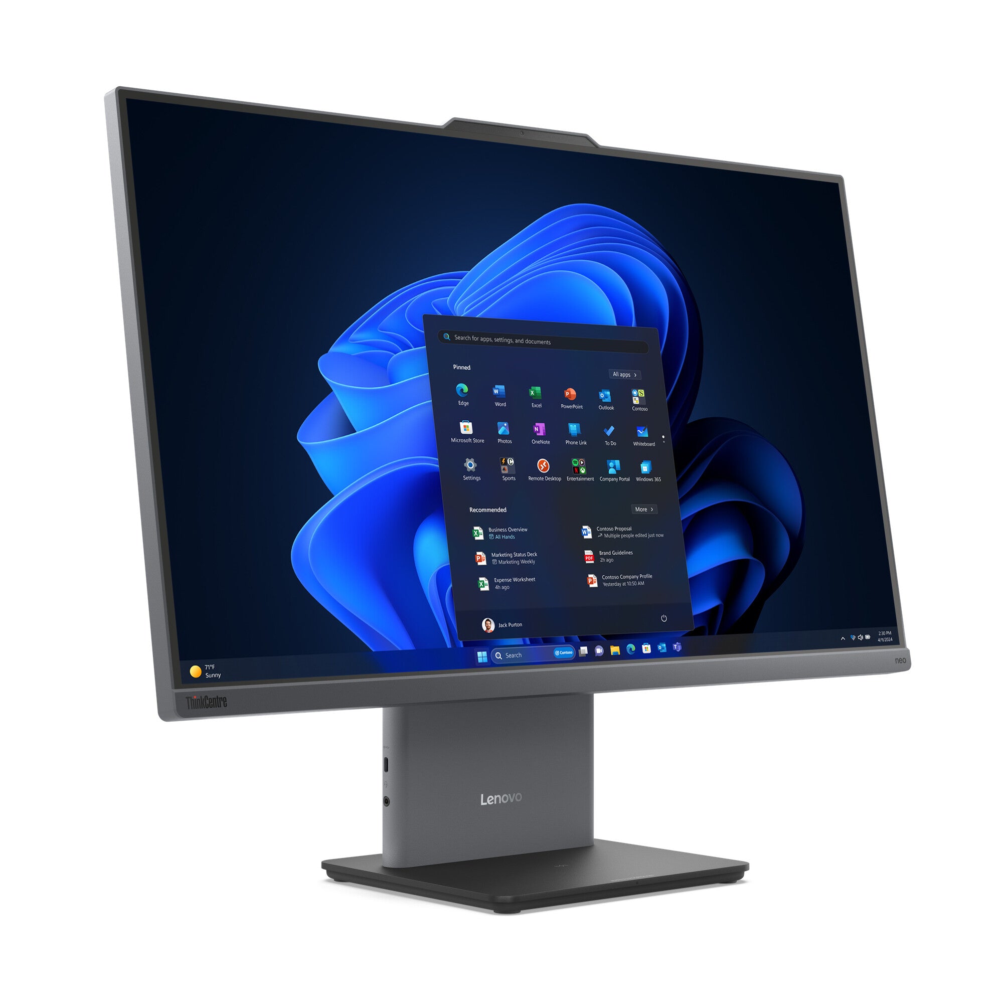 Lenovo ThinkCentre neo 55a 24 Gen 6 AMD Ryzen™ 5 220 60.5 cm (23.8") 1920 x 1080 Pixeles PC todo en uno 16 GB DDR5-SDRAM 512 GB SSD Windows 11 Pro Wi-Fi 6 (802.11ax) Gris