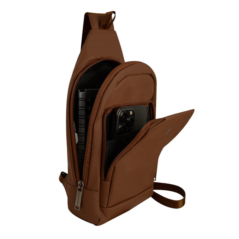 Perfect Choice PC-085027 bolsa de mano y de hombro Poliéster Café Unisex Bolsa cruzada