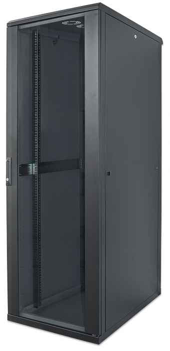 GABINETE INTELLINET 19" RACK CERRADO 22U PUERTA CRISTAL FLATPACK COLOR NEGRO