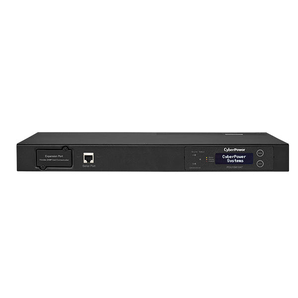 PDU ATS (Fuente Redundante Auto-transferible) Medible, Para Distribución de Energía, 2 Entradas 120 Vca NEMA5-15P, Con 10 Salidas NEMA 5-15R, Horizontal 19in, 1UR