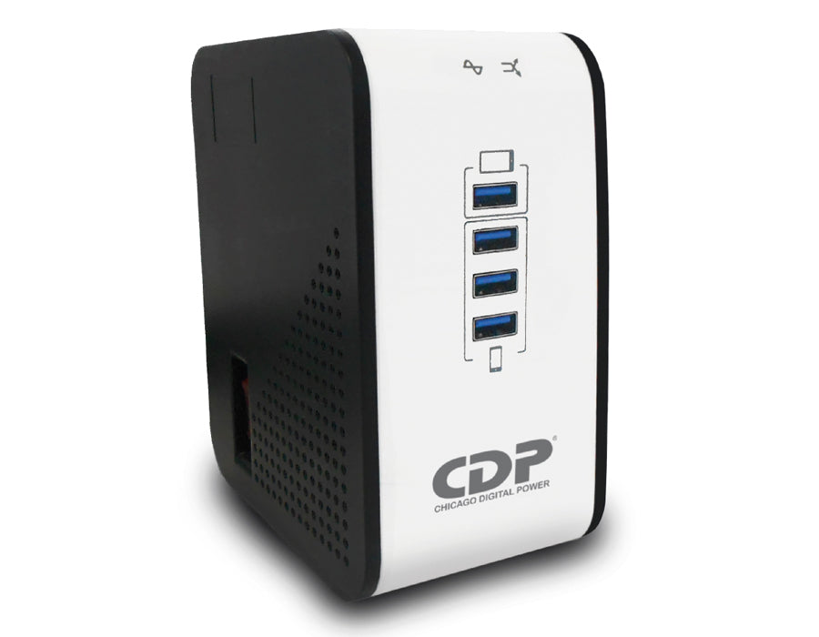 CDP R2CU-AVR1008 1000VA/500W Voltage Regulator with LED indicators, 8 NEMA 5-15R outlets and 4 USB ports