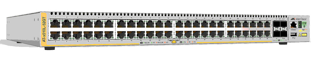 Switch Capa 3, 48 puertos 10/100/1000 Mbps + 4 puertos SFP+ 10 G, fuente de alimentación simple