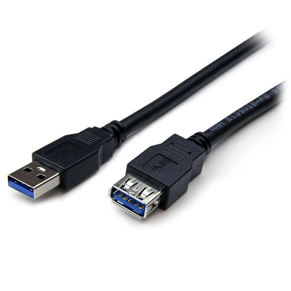 CABLE DE 2M DE EXTENSION ALARGADOR PASIVO USB 3.0 SUPERSPEED - MACHO A HEMBRA USB A - EXTENSOR - NEGRO - STARTECH.COM MOD. USB3SEXT2MBK