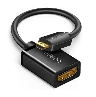 Adaptador Micro HDMI a HDMI (HDMI Tipo D) / 18Gbps / 4K@60Hz / HDR / Tecnología 3D / ARC / Carcasa PC+ABS / HDCP / Longitud de 22 cm (8.66 pulgadas)