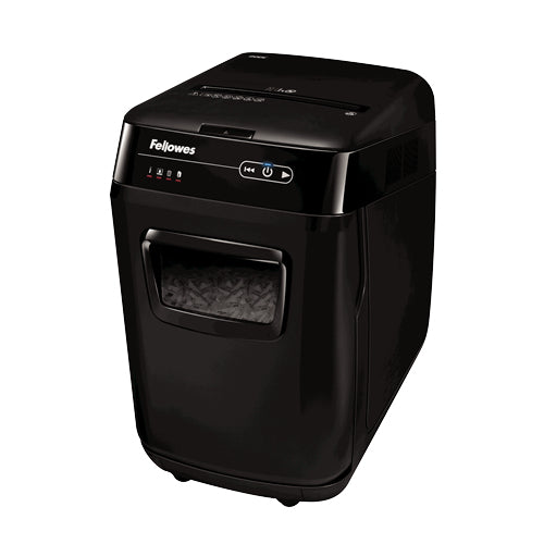 Fellowes AutoMax 200C Cross-Cut Shredder 200 Sheets 8.5 Gallons Black