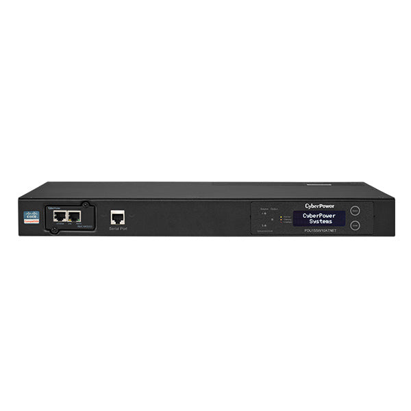 PDU ATS (Fuente Redundante Auto-transferible) Monitoreable, Para Distribución de Energía, 2 Entradas 120 Vca NEMA5-15P, Con 10 Salidas NEMA 5-15R, Horizontal 19in, 1UR