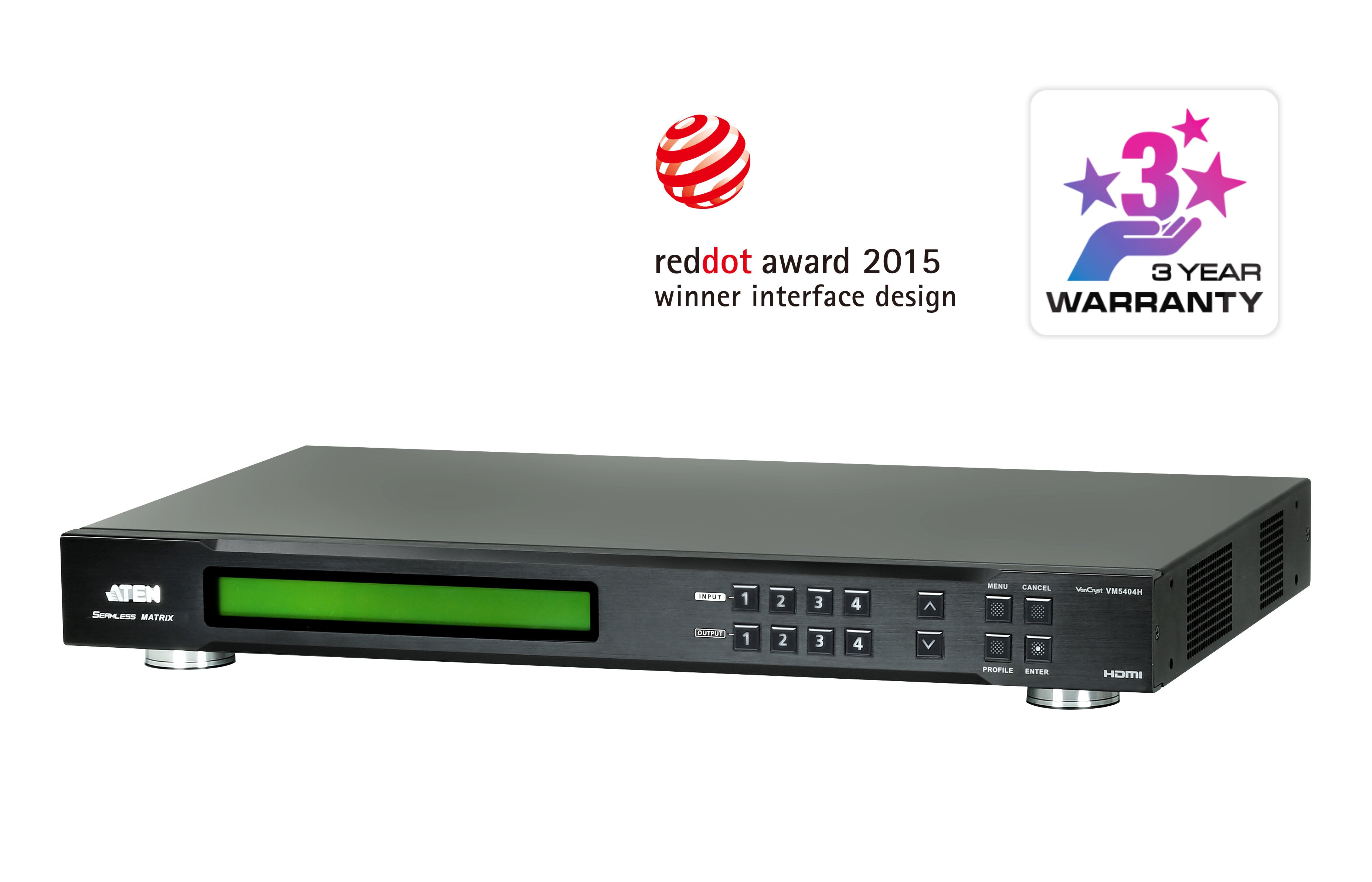 SWITCH DE MATRIZ HDMI | 4X4 | CON ESCALADOR | COMPATIBLE CON VIDEOWALL | Seamless Switch™ | IR | RS-232 | ETHERNET