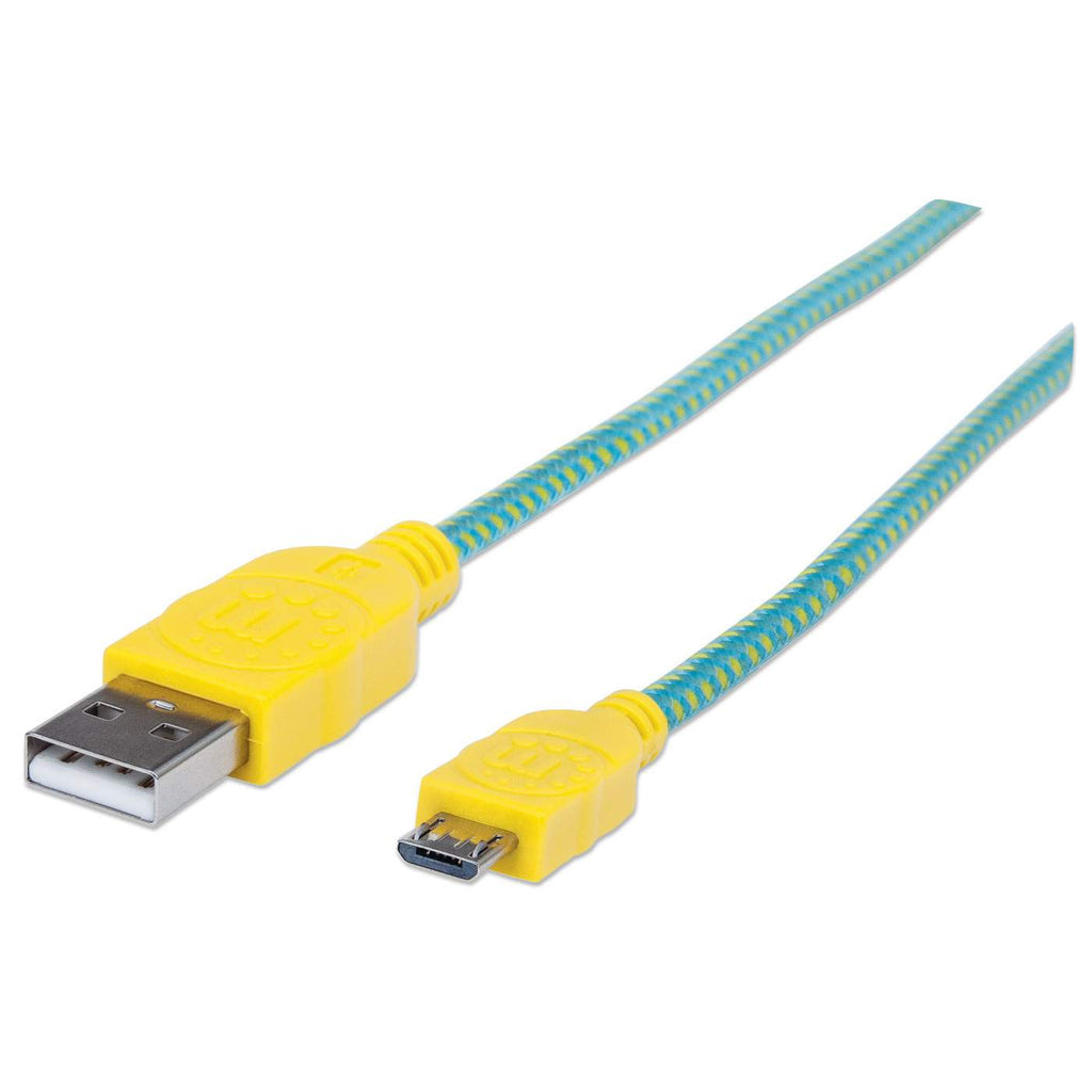 Manhattan Micro-B High-Speed USB Cable 1m Turquoise-Yellow