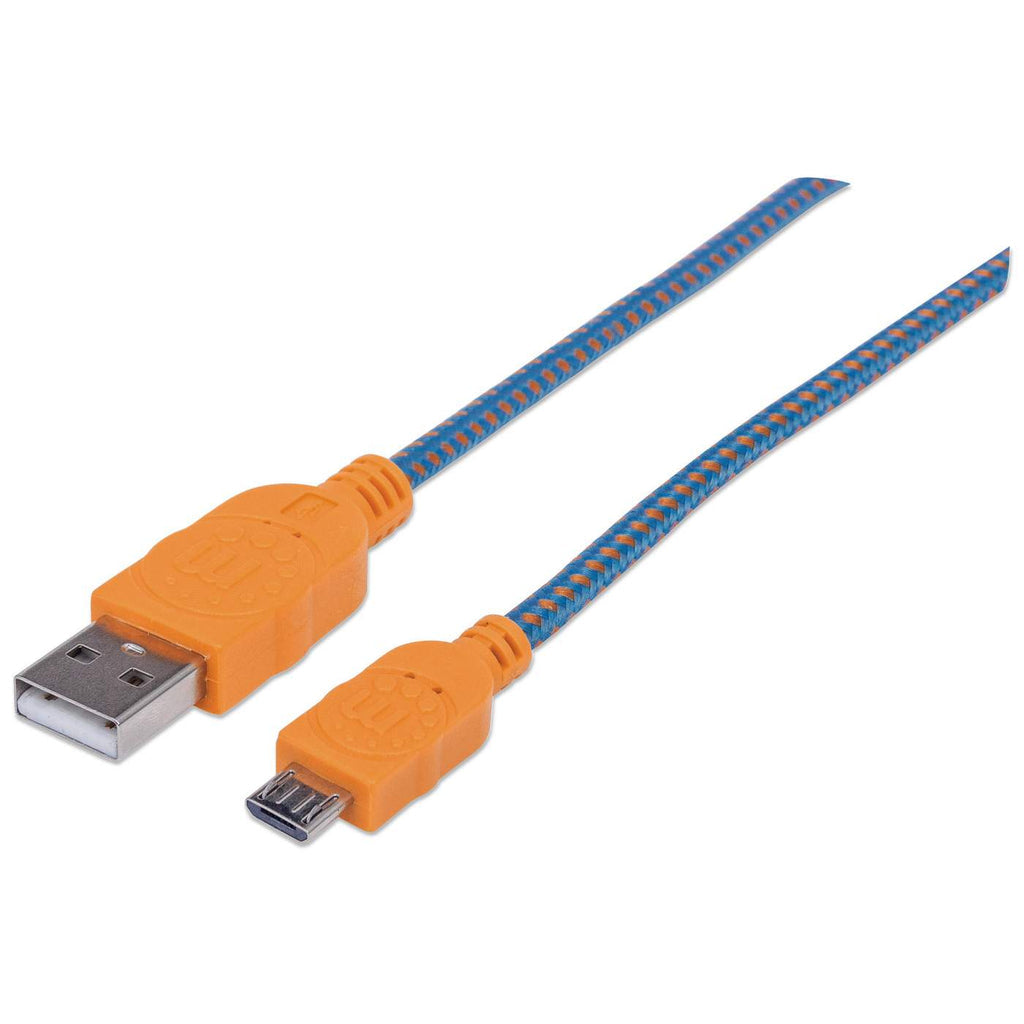 Manhattan Micro-B High-Speed USB Cable 1m Blue-Orange