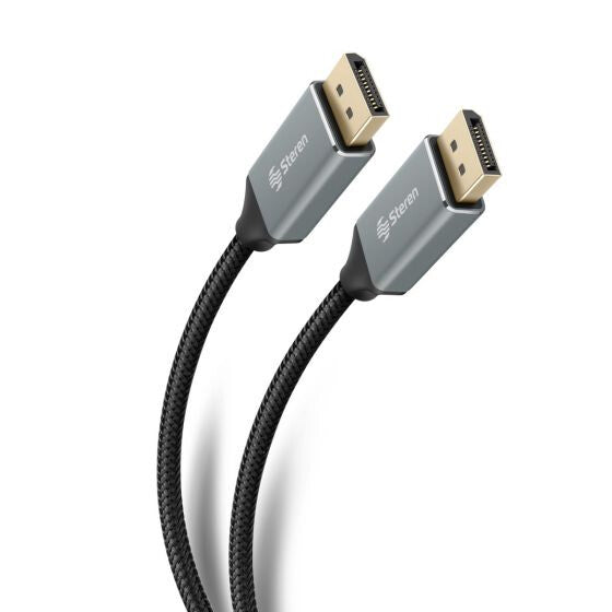 Steren 295-600 cable DisplayPort 2 m Negro, Gris
