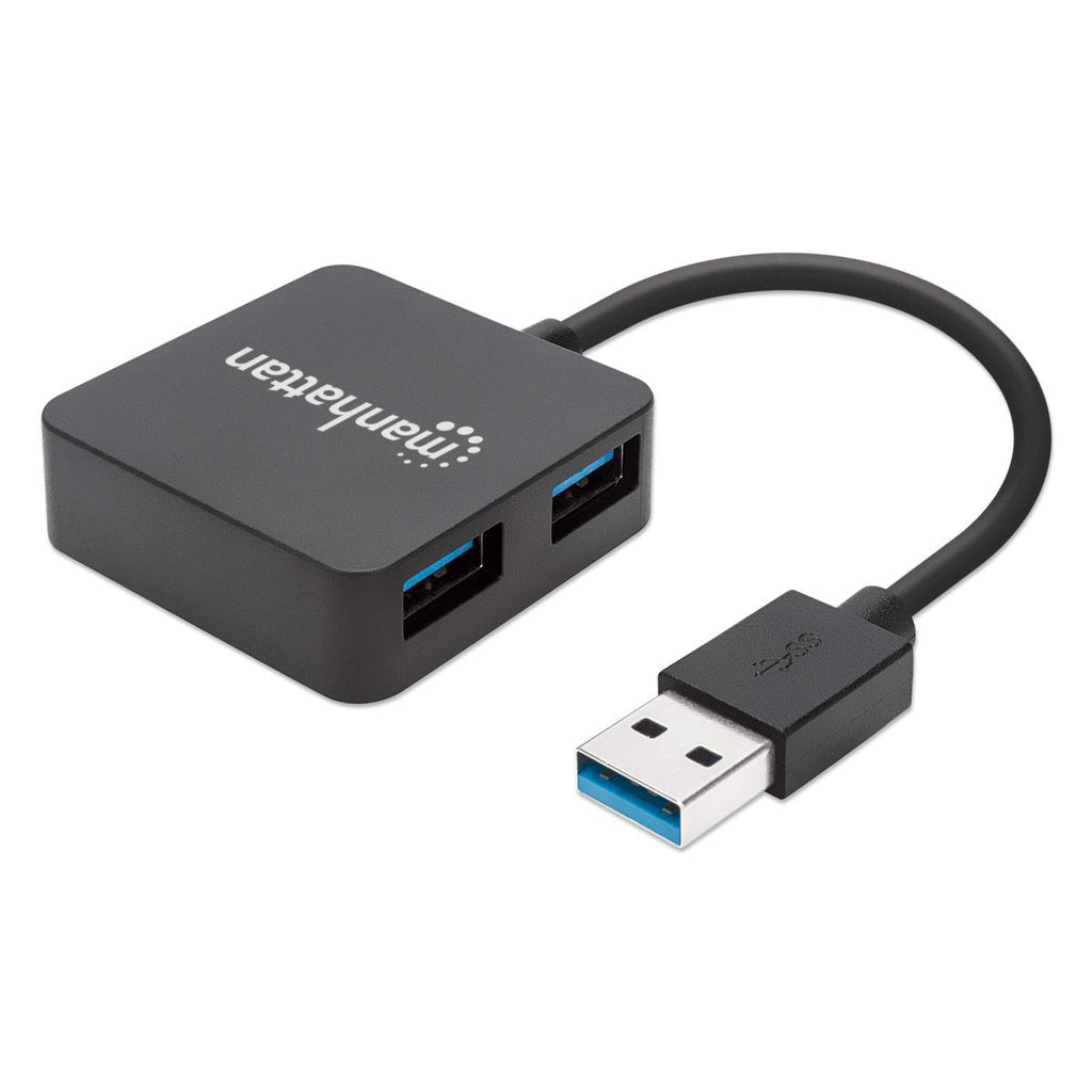 Mini Manhattan USB 3.0 High-Speed 4-Port Hub Black