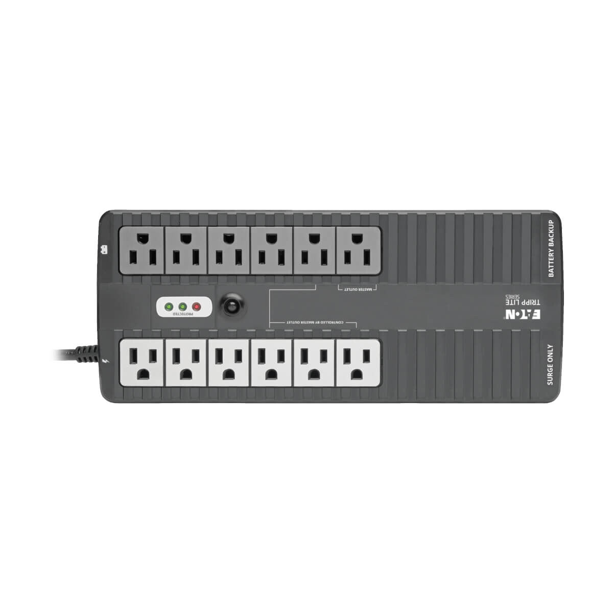 Tripp Lite ECO750UPS UPS Standby de 750VA 450W - 12 Tomacorrientes NEMA 5-15R, 120V, 50Hz / 60Hz, Clavija 5-15P, ENERGY STAR, Instalación en Pared o Escritorio