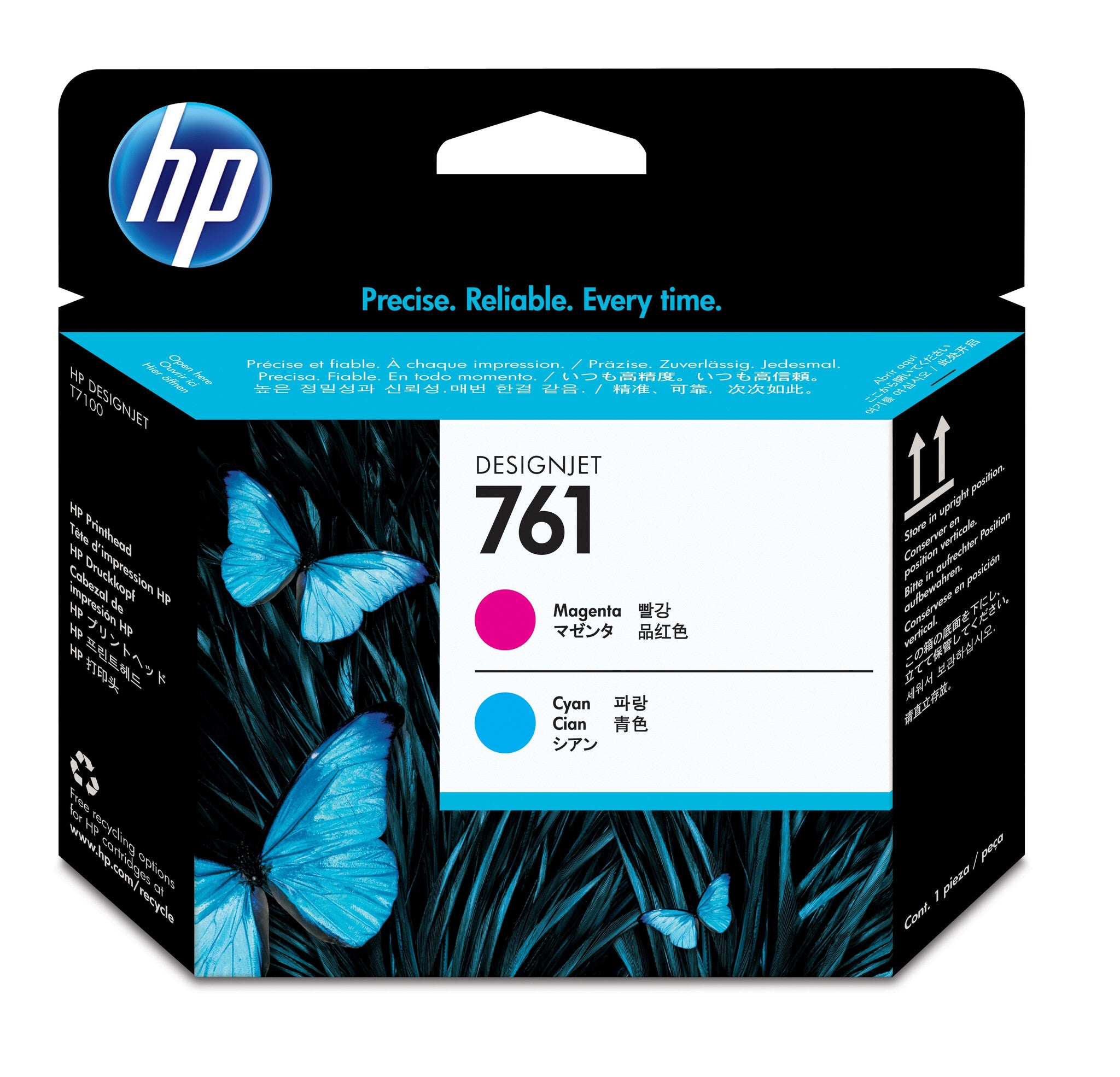 HP Cabezal de impresión DesignJet 761 magenta y cian