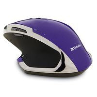 VERBATIM 8-Button Blue LED Ergonomic Wireless Mouse with DPI Control. Purple