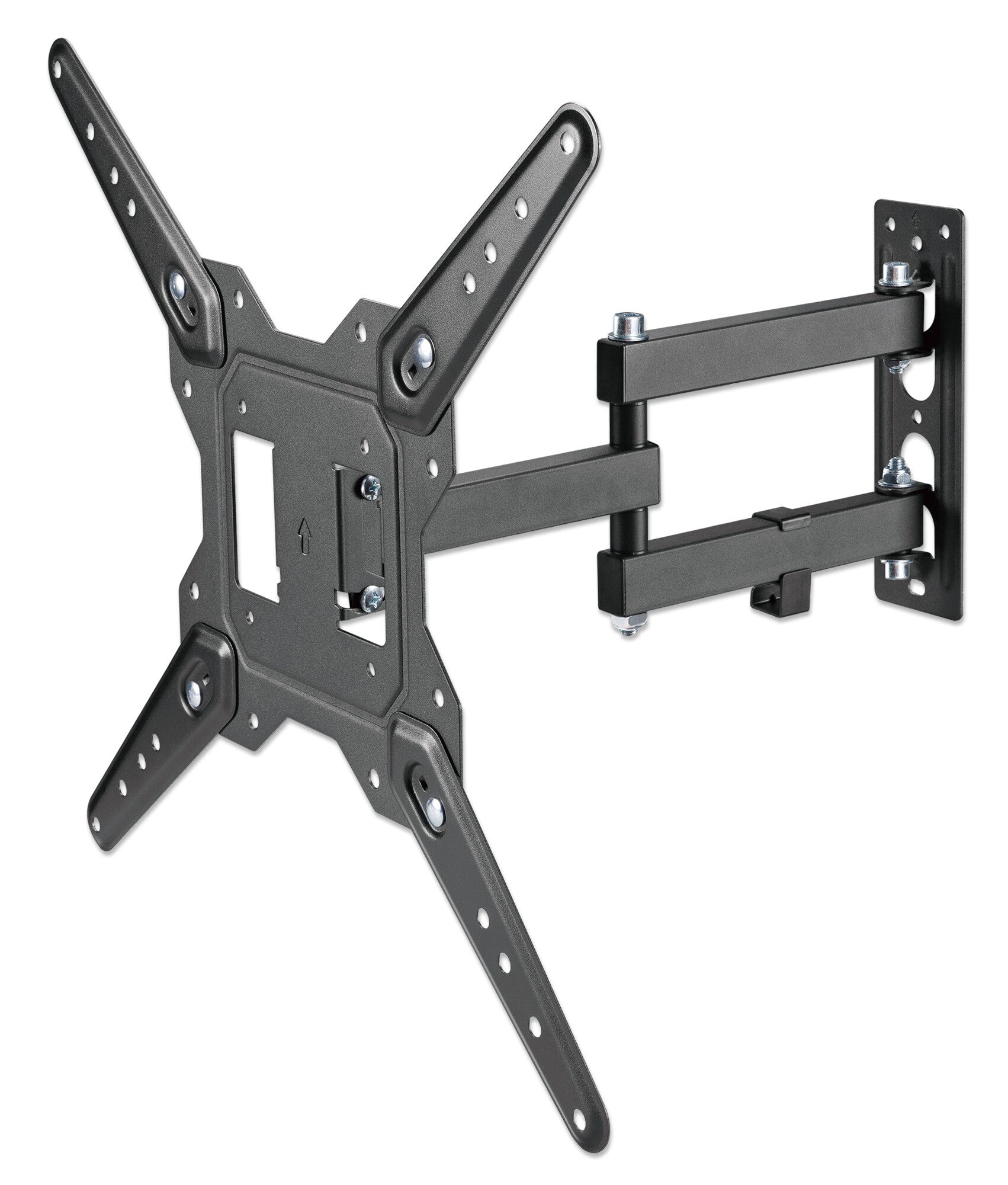 Manhattan Soporte con brazo articulado para pantalla de 23" a 55". Soporta una pantalla de 23" a 55" de hasta 30 kg (66 lbs.), +/-90° de giro, +3 a -10° de inclinación, brazo flexible que ahorra espacio, ideal para instalaciones en esquinas, negro