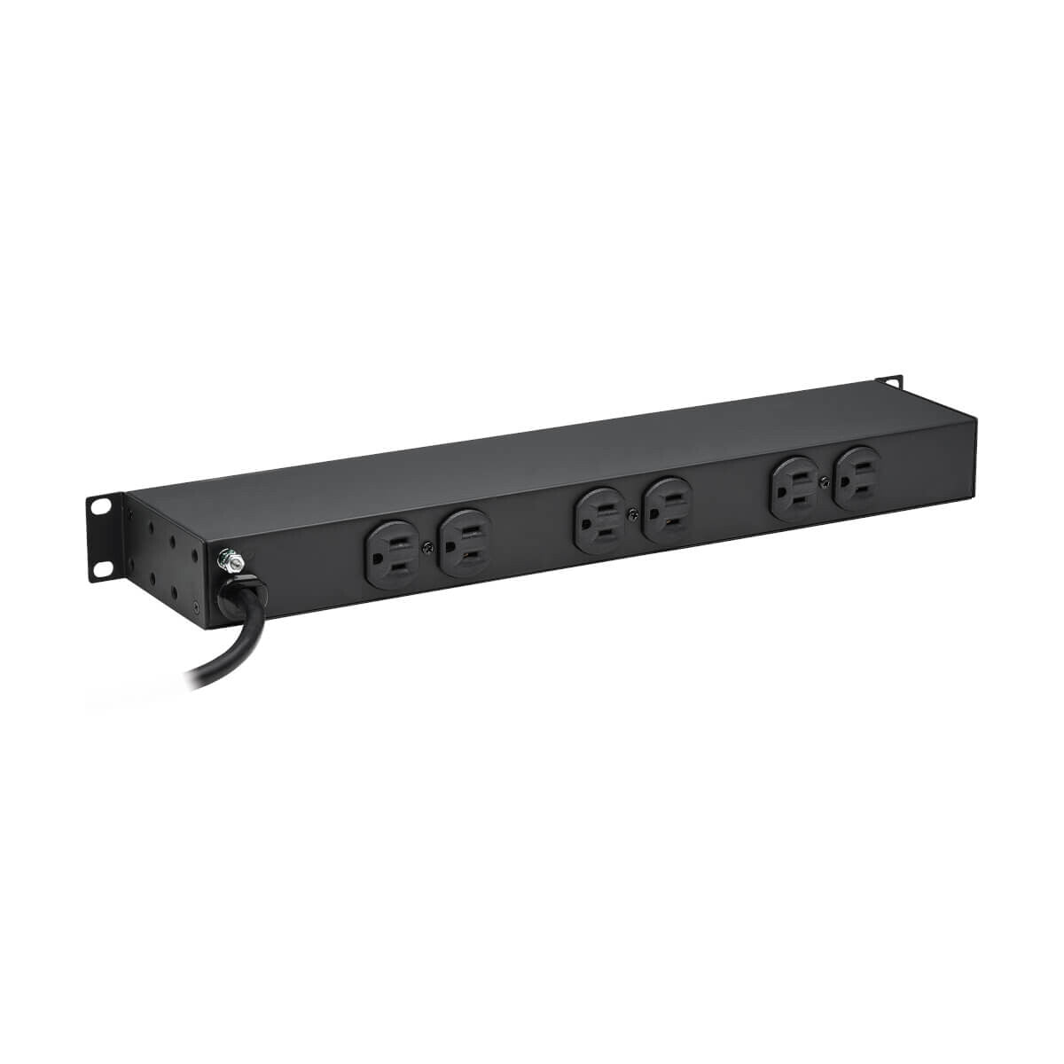 Tripp Lite RS-1215 Barra de contactos para instalación en rack 1U, 120V, 15A, 5-15P, 12 tomacorrientes (6 adelante, 6 atrás), 4.57 m [15 pies]. Cable