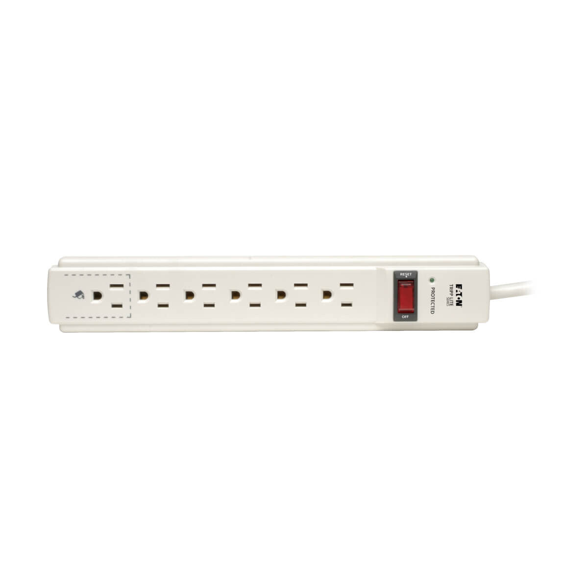 Tripp Lite TLP604TEL Protector contra sobretensiones Protect It!, de 6 tomacorrientes, 1.2 m [4 pies]. Cable, 790 Joules, protección para teléfono/fax/módem
