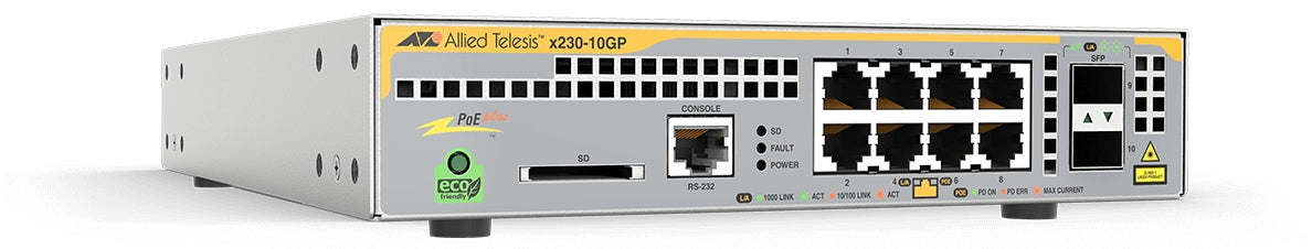 Switch PoE+ Administrable Capa 3, 8 Puertos 10/100/1000 Mbps + 2 SFP Gigabit, 124 W