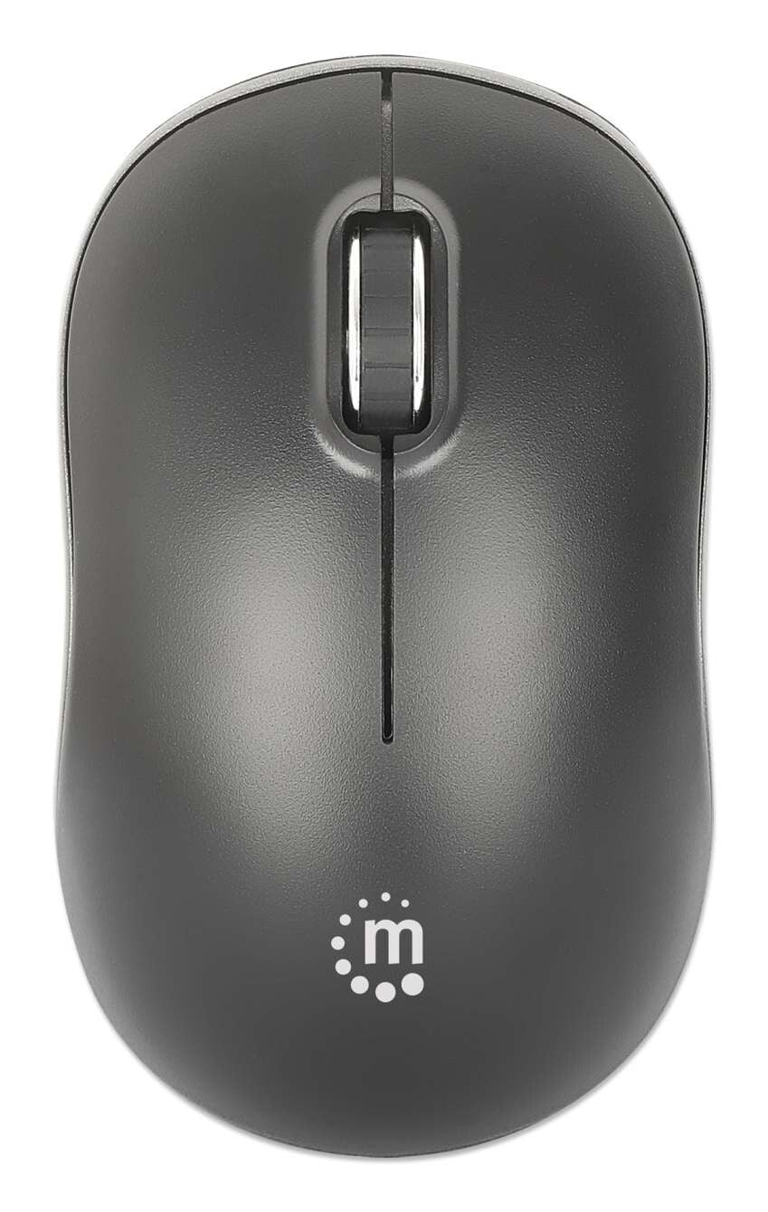 Manhattan Nano receptor USB-A, tres botones y rueda de desplazamiento, 1200 dpi, ambidiestro, negro