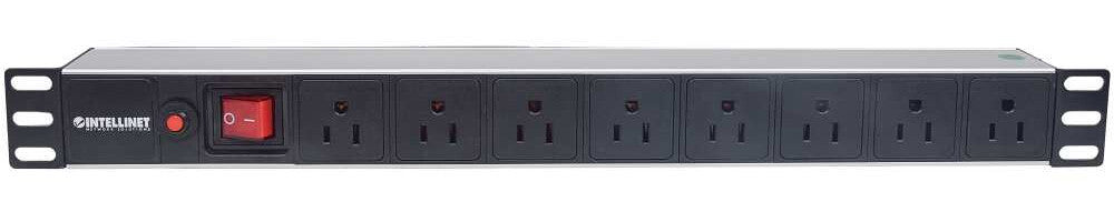 Intellinet Barra multicontacto con 8 salidas para montaje en 1U de rack de 19" - Tipo EU