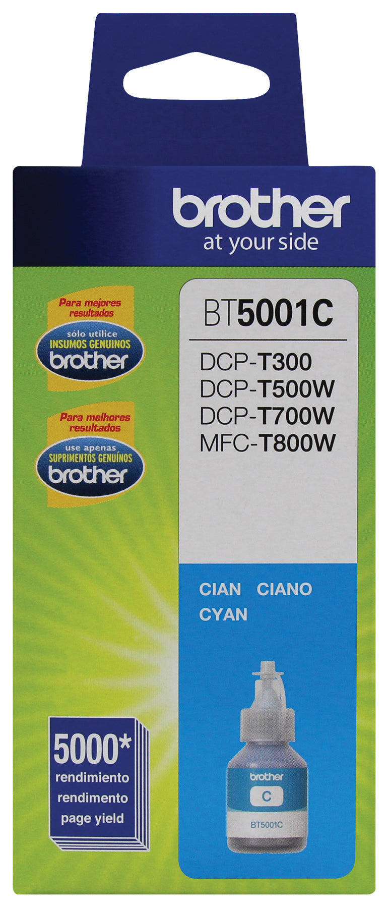 Tinta Brother BT5001C Rendimiento Ultra 5000 Páginas Color Cian