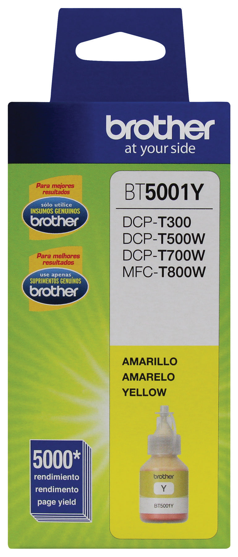 Tinta Brother BT5001Y Rendimiento Ultra 5000 Páginas Color Amarillo