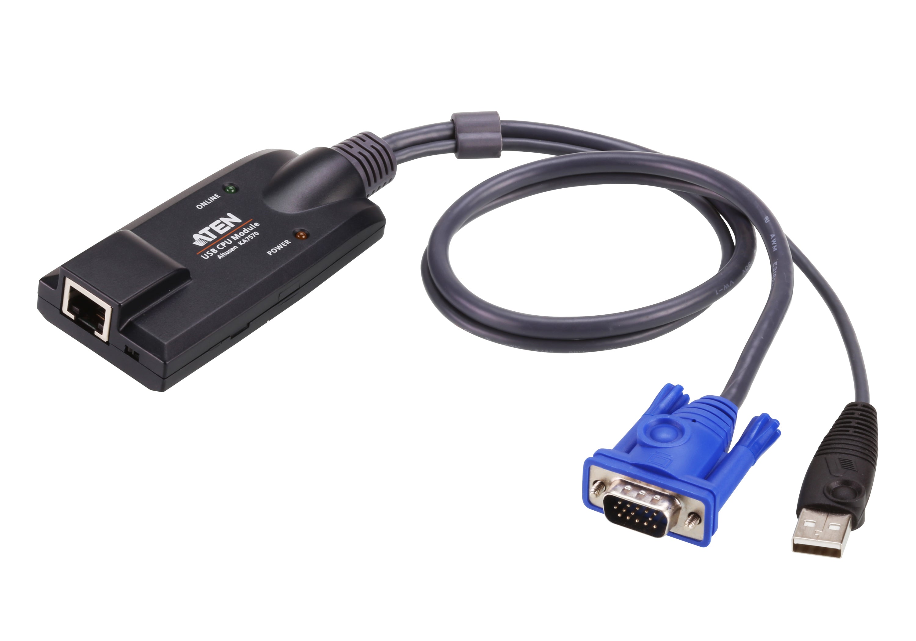 Cable Adaptador | KVM VGA USB | Resolución 1600x1200 | 40m | Emulación de teclado y mouse