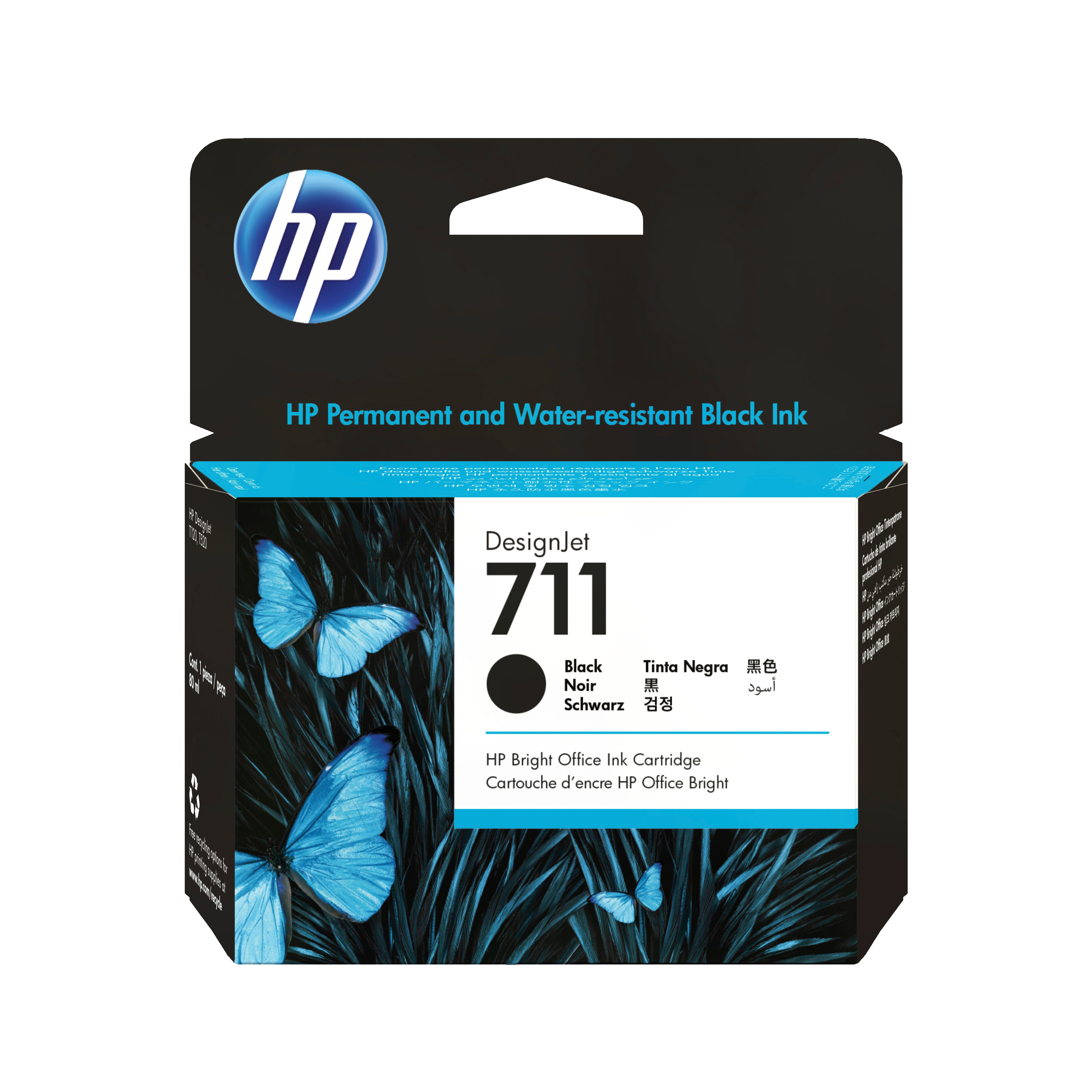 Tinta HP DesignJet HP 711 80ml Color Negro