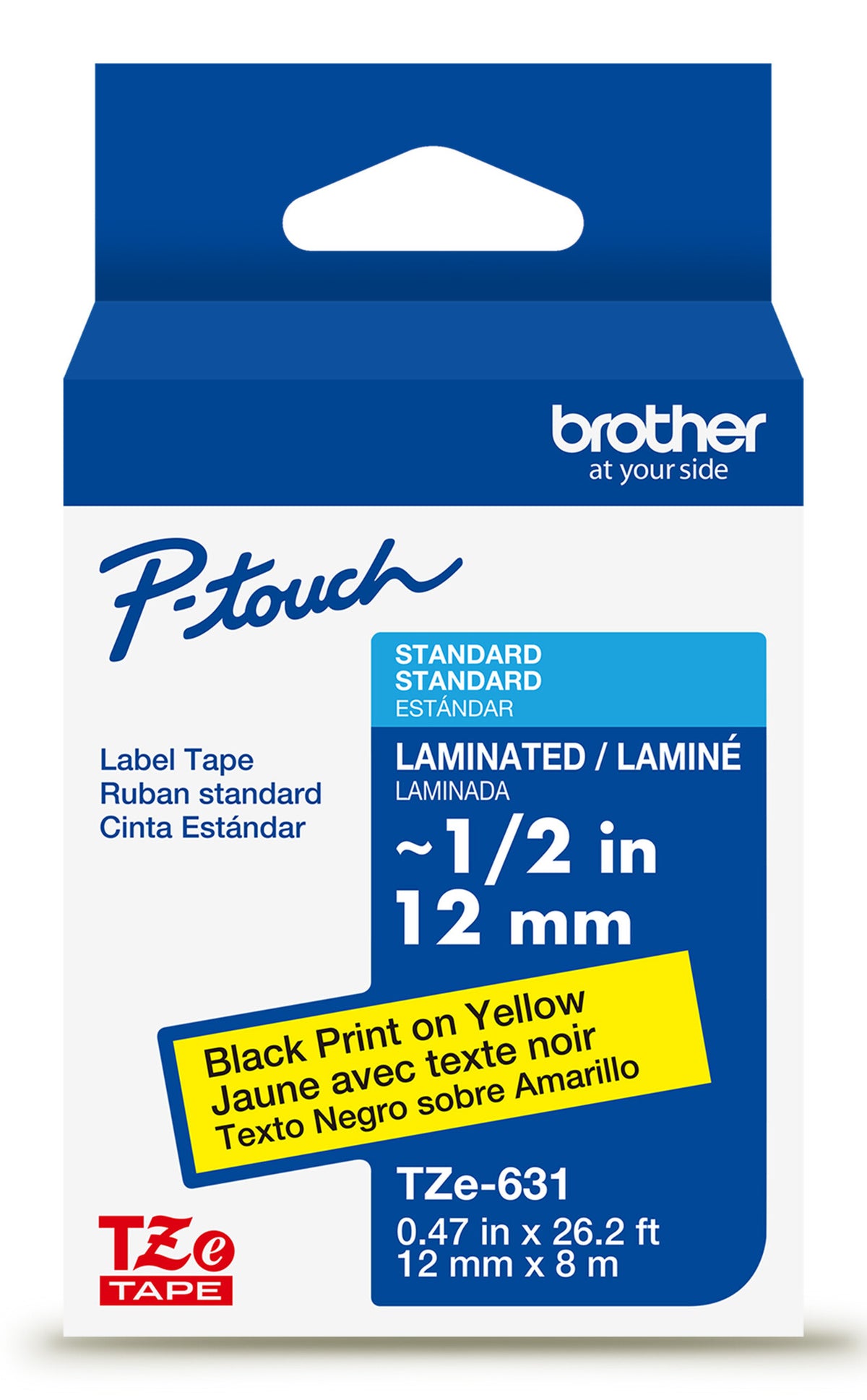 Brother TZE631G cinta para impresora de etiquetas Negro sobre amarillo TZe