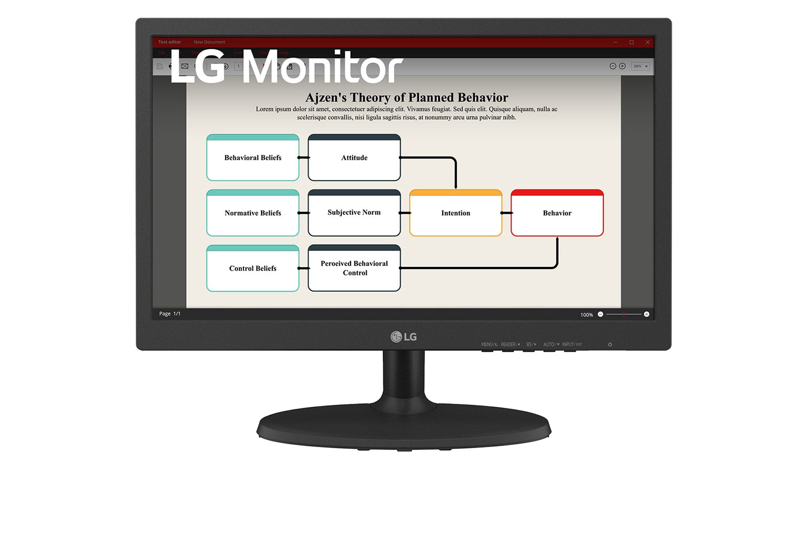 LG Monitor 18.5 inch TN 1366x768 75Hz VGA HDMI DP 3 yr warranty