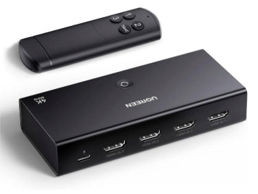 Conmutador HDMI Switch 4@60Hz | 3 Entradas a 1 Salida | 3D | HDR | Dolby Atmos | DTS5.1/7.1 | HDCP2.2 | PCM2.0 | HDMI2.0 | Reduce el Retraso y la perdida de fotogramas | Incluye Control Remoto.