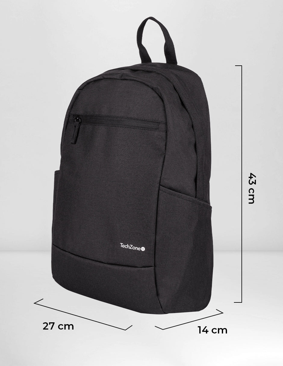 TechZone TZLBP15 mochila City backpack Negro Poliéster