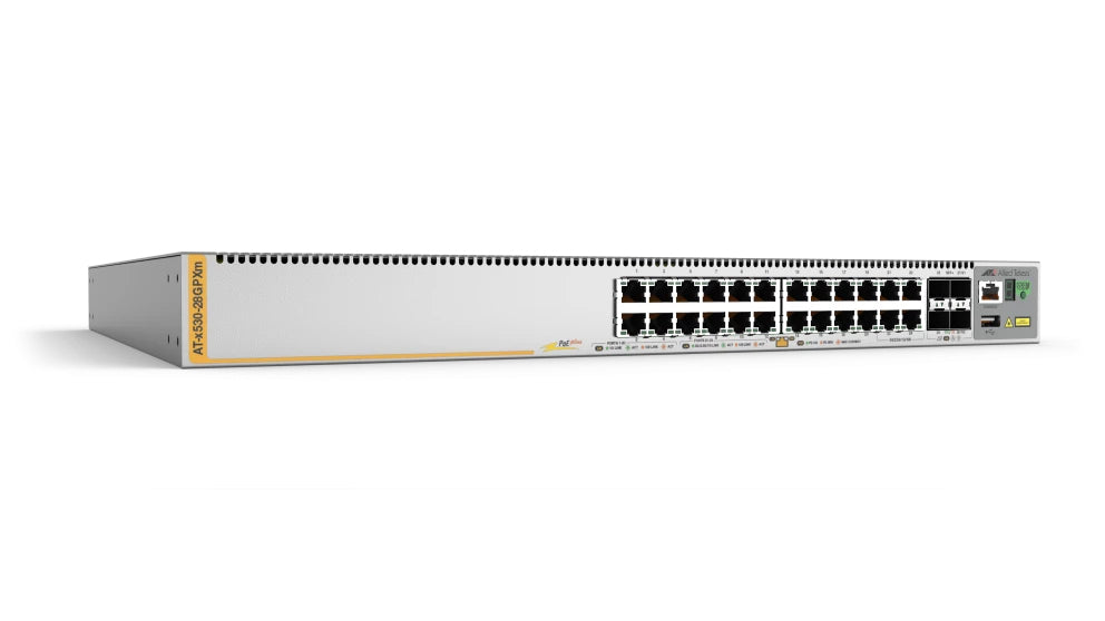 Switch PoE+ Stackeable Capa 3, 20 puertos 10/100/1000 Mbps + 4 x 100M/1G/2.5/5G-T + 4 puertos SFP+ 10 G, hasta 740 W, fuente redundante