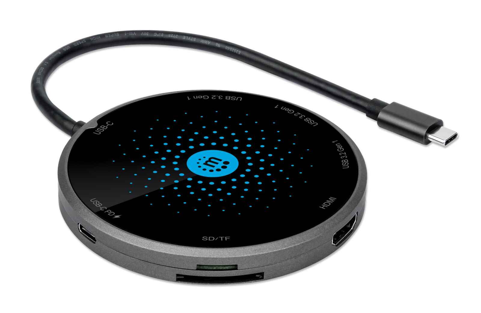 Manhattan Docking USB-C con base de carga inalámbrica