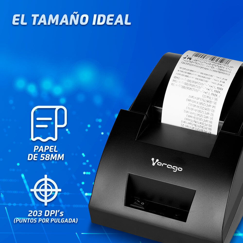 Vorago MNP-158 impresora de recibo 203 x 203 DPI Alámbrico Térmico Impresora de TPV
