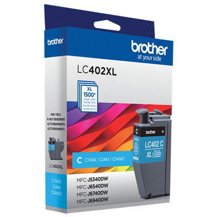 Brother LC402XLCS cartucho de tinta 1 pieza(s) Original Alto rendimiento (XL) Cian