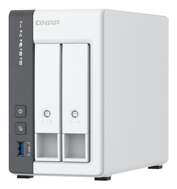 QNAP NAS Storage Unit ARM Cortex A55 Quad Core 2.0GHz CPU 4GB RAM RJ45 2.5GbE 2-bay 3.5 Linux Diskless