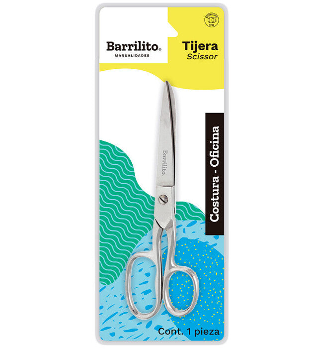 Barrilito 8341-7CN tijera de escritorio o manualidades Tijeras para arte y artesanías, Tijeras de oficina, Universal Corte recto Acero inoxidable