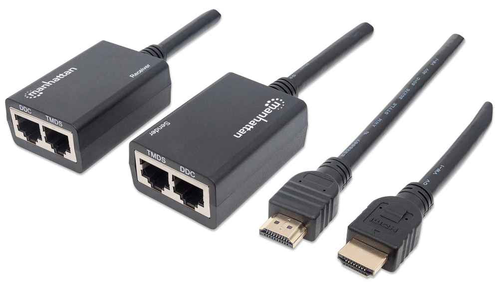 Manhattan HDMI Video Extender Over Cat5/6 30m Black