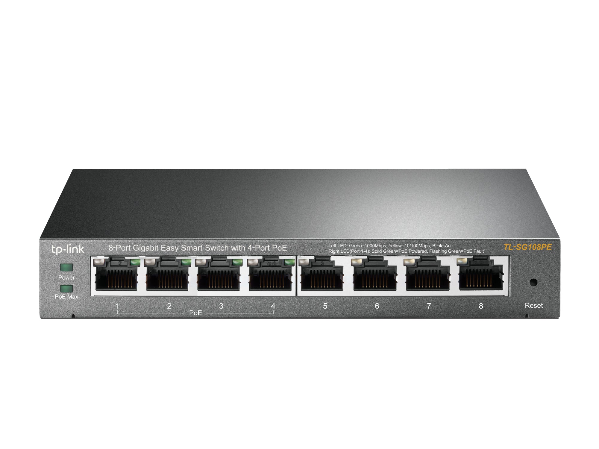 Easy Smart Switch PoE JetStream , 8 puertos 10/100/1000 Mbps  55 W