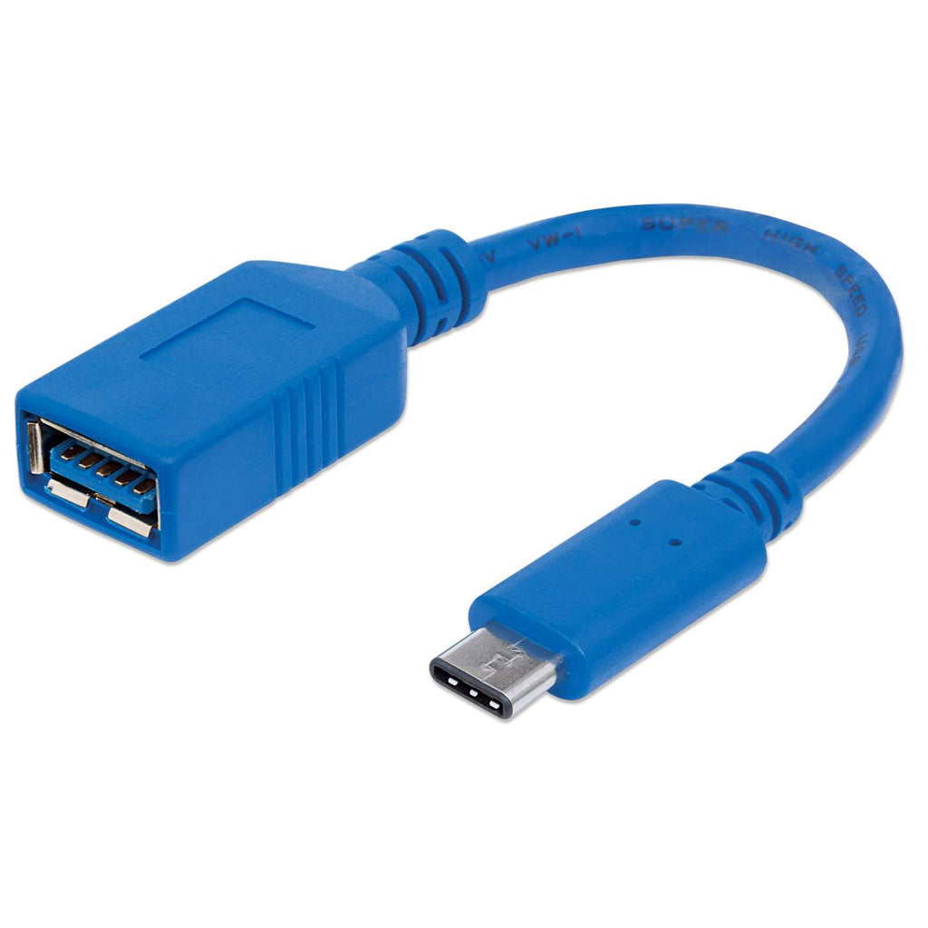 Manhattan USB 3.2 Gen1 C-A SuperSpeed Cable 15cm Blue