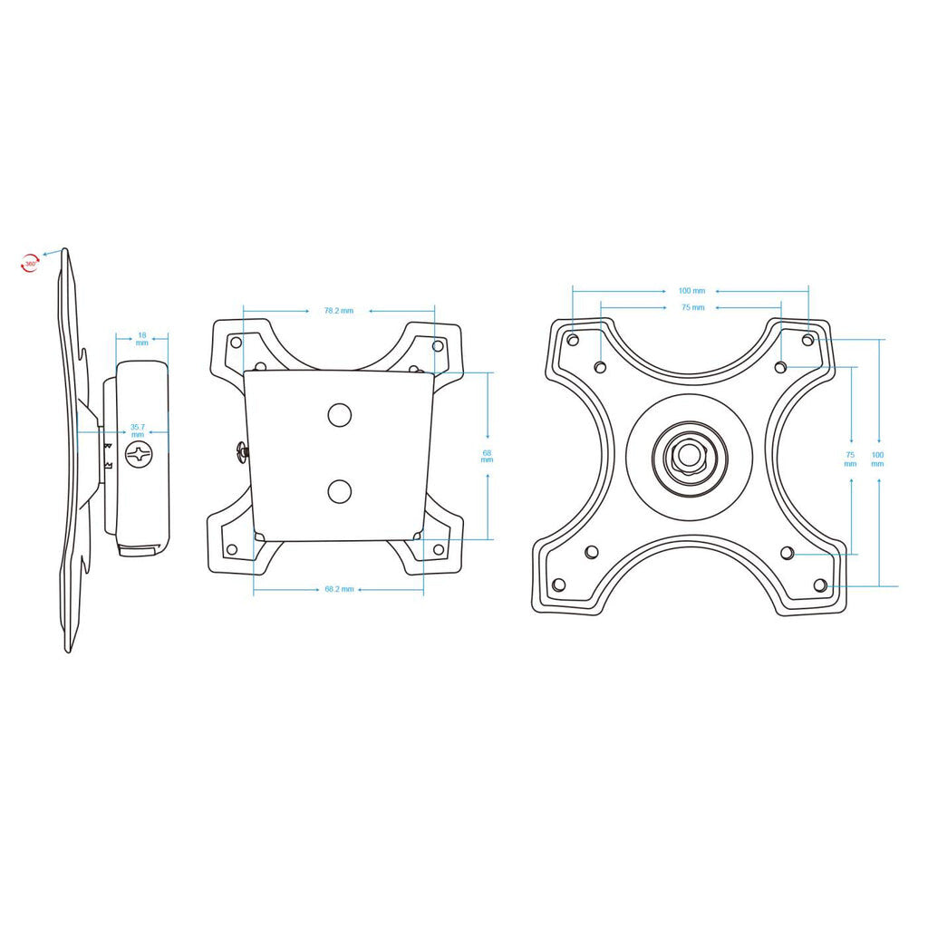 Manhattan Soporte para monitor, de pared, pantalla plana de 13" a 32" máximo 15 kg