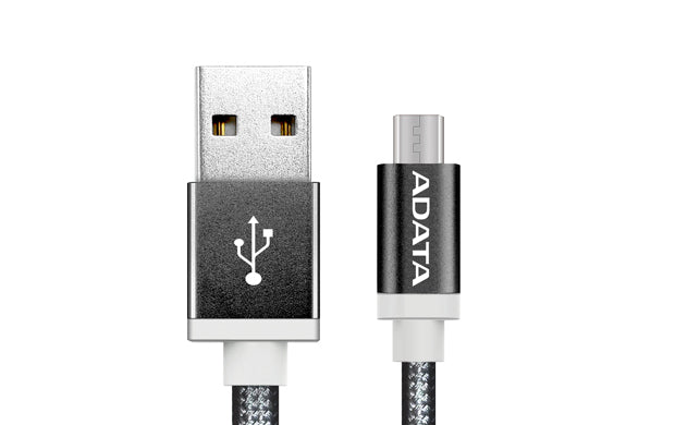 Cable Adata Tejido Usb-v8 100cm Color Negro