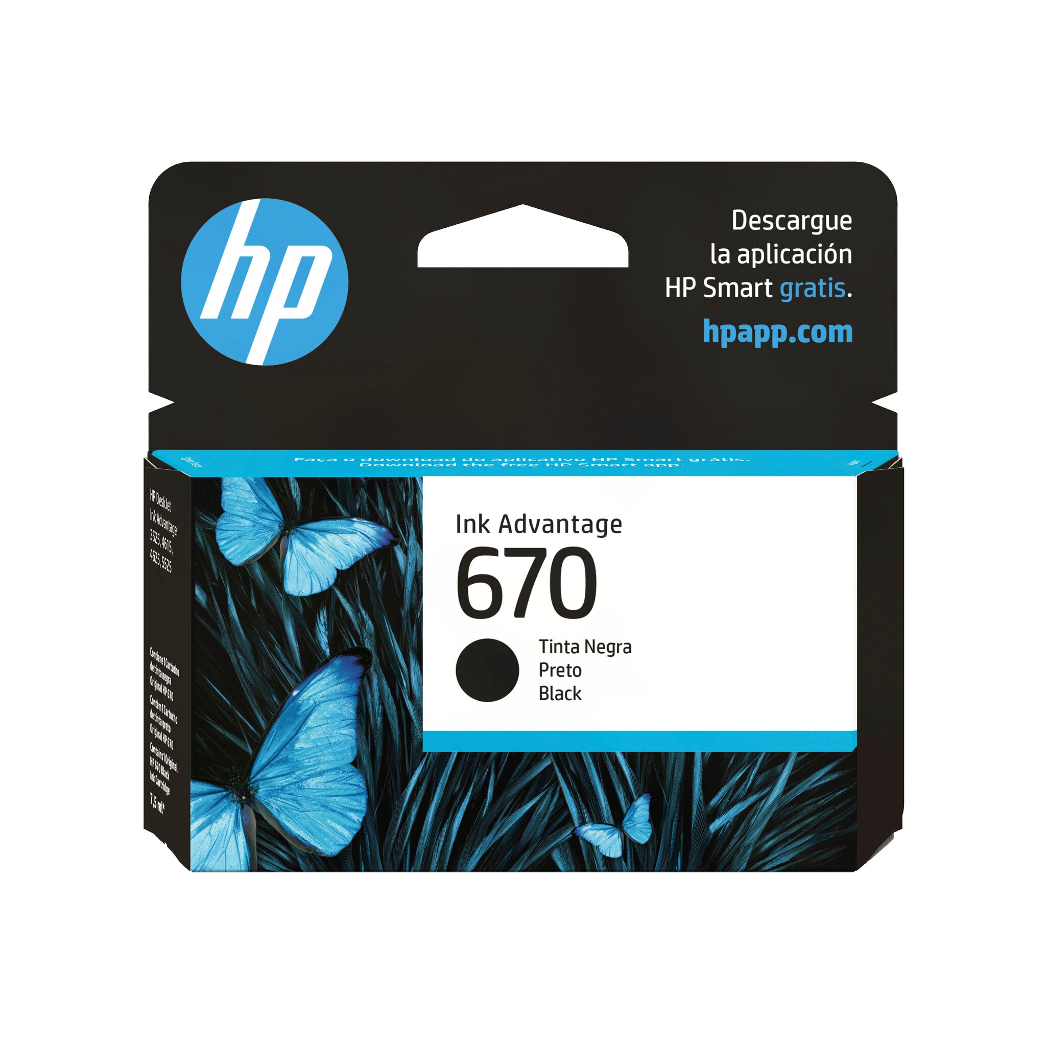 HP Cartucho original de tinta negra 670 Advantage