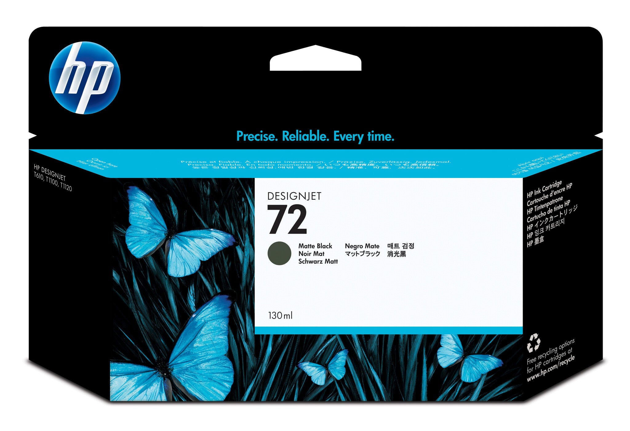 HP Cartucho de tinta DesignJet 72 de 130 ml negro mate