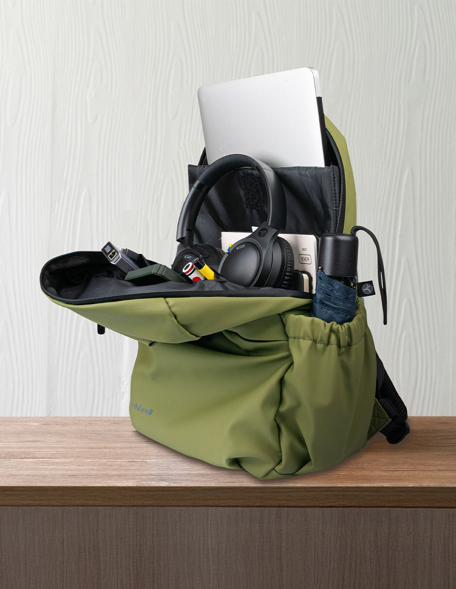 TechZone TZLBP29-V mochila Verde Poliéster