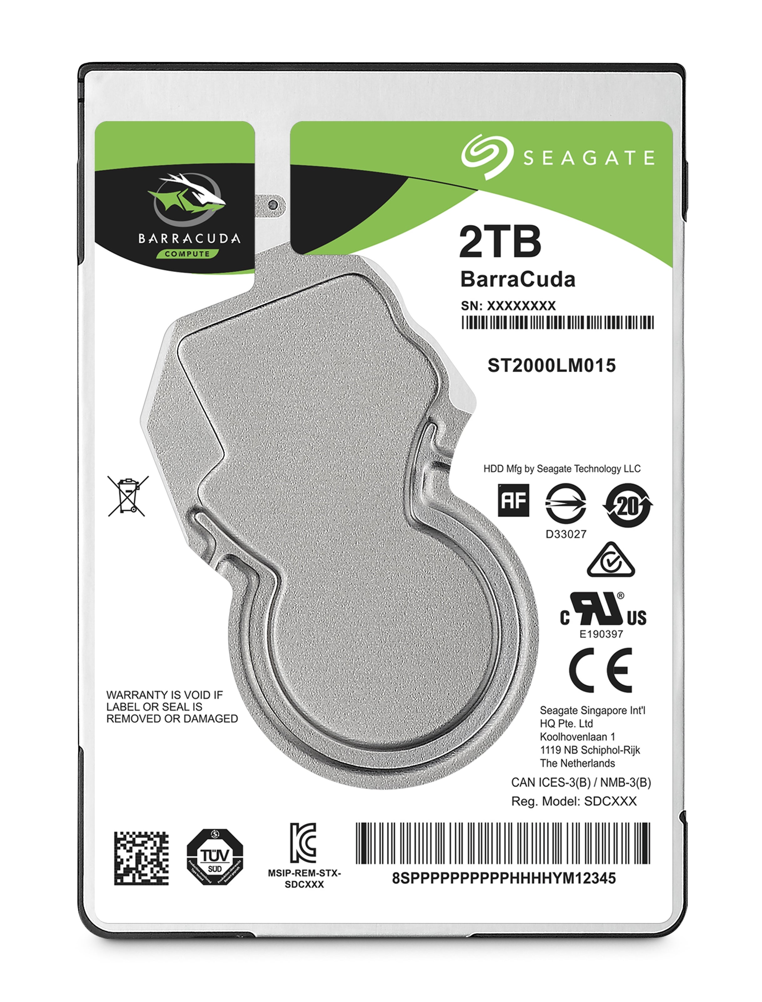 Disco Duro Seagate Barracuda 2TB 2.5" 5400RPM SATA lll 6Gbit/s Caché 256MB para Laptop